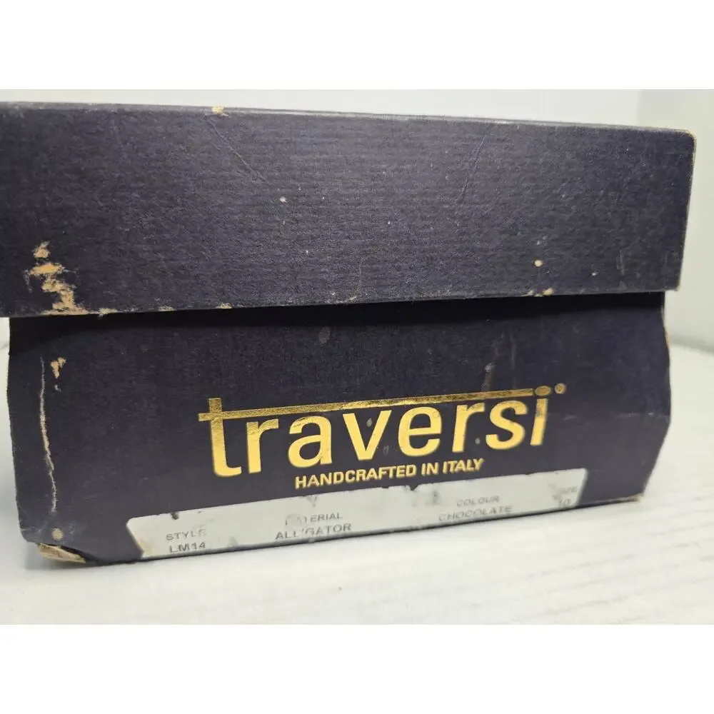 Traversi genuine luxury alligator LM14 Oxford loafers size 10 leather bottoms